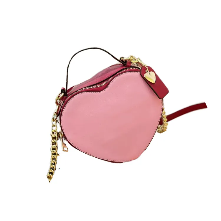 Sac à bandoulière pour femme style luxe design de marque célèbre en cuir PU avec cœur, sac à main populaire avec lettre ouverte pour la Saint-Valenti